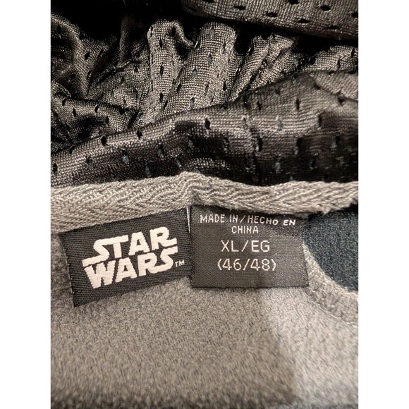 Star Wars Men’s Hoodie XL Gray Black Pullover Sweatshirt Logo Hooded Jumper - Picture 4 of 9
